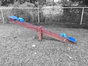 Teeter-totter at the playground.